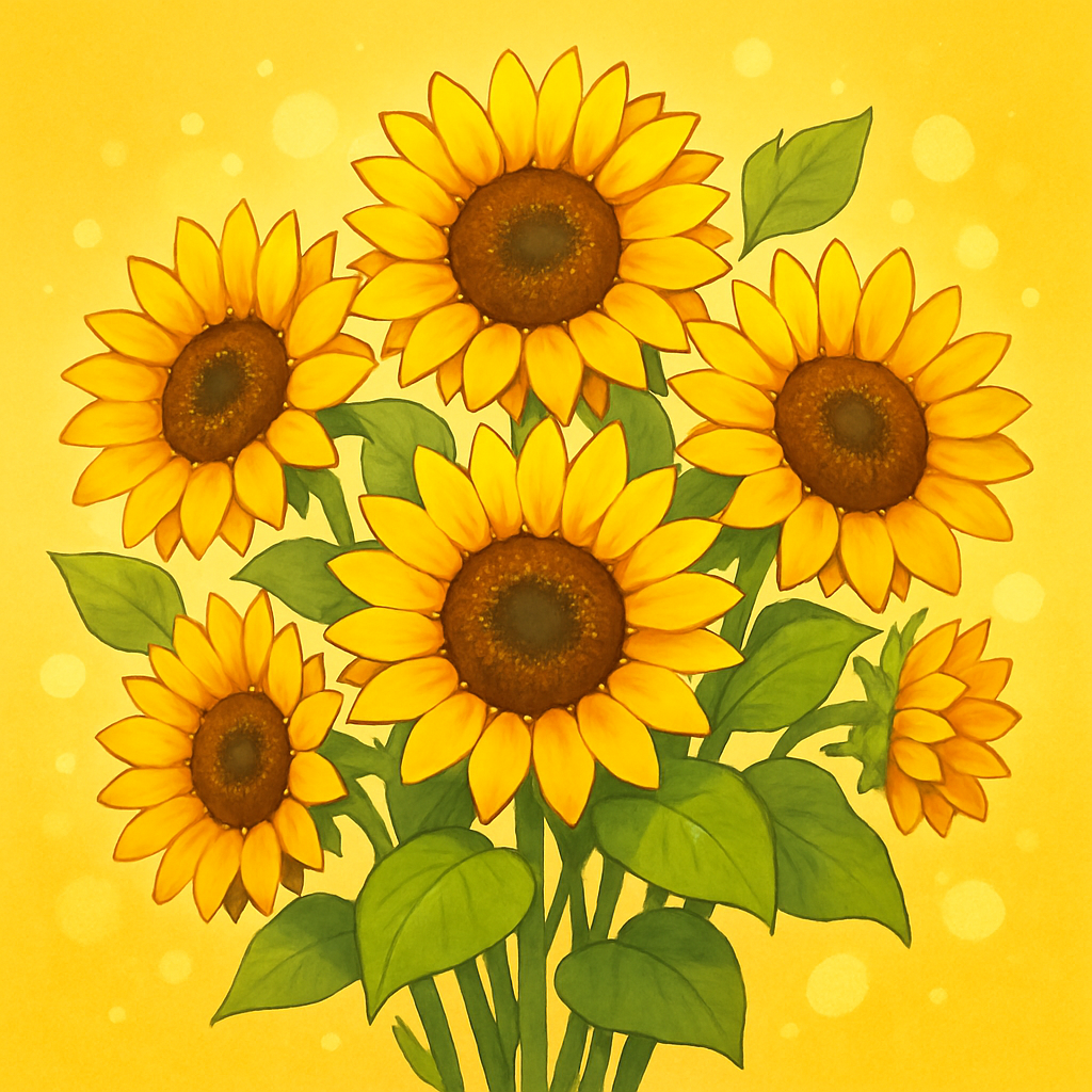 Bright and cheerful sunflower arrangement
