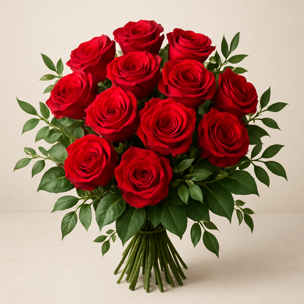 Elegant red roses bouquet