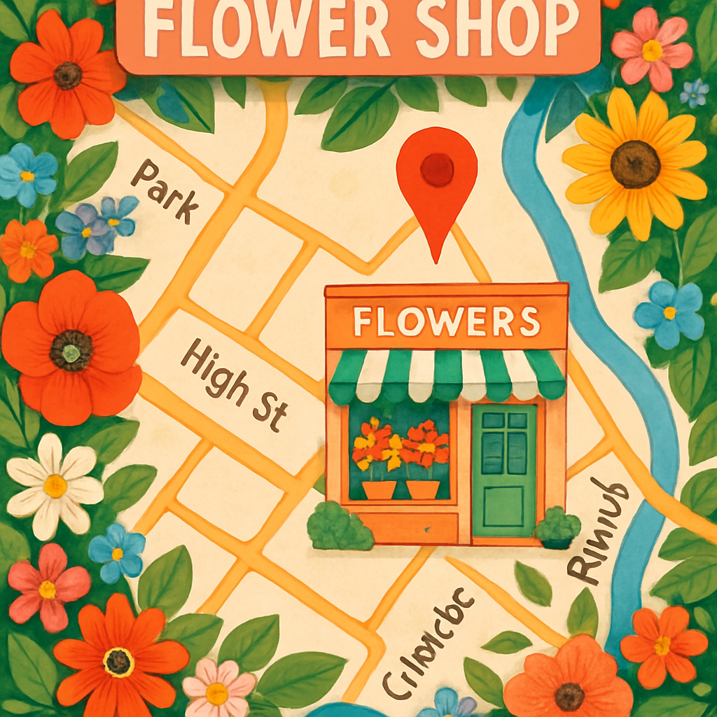 Map showing the location of our flower shop